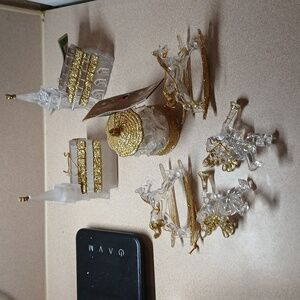 Elegant Gold and Clear Holiday Ornament Set